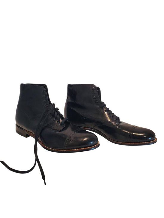 STACY ADAMS SZ 11D Men\'s Madison Cap Toe Kidskin Leather Dress Boot Black main image 10